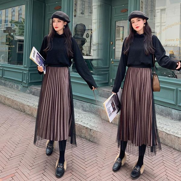 winter autumn women's pleated skirt velvet print high waist long skirts women young girl thick large size fahion female falda, Black
winter autumn women's pleated skirt velvet print high waist long skirts women young girl thick large size fahion female falda, Black