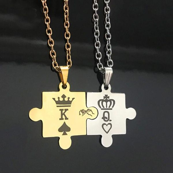 pendant necklaces hand stamped king queen necklace couple puzzle charm lover wedding anniversary gifts men jewelry, Silver
pendant necklaces hand stamped king queen necklace couple puzzle charm lover wedding anniversary gifts men jewelry, Silver