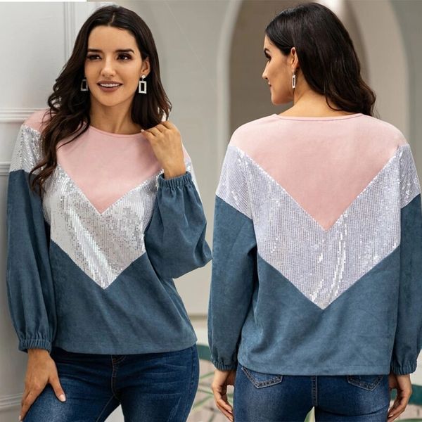 ow0ou 2020 autumn and winter new sequin interior long-sleeved stitching contrast fashion sweater for pulloversweater pullover pullover wo, Black
ow0ou 2020 autumn and winter new sequin interior long-sleeved stitching contrast fashion sweater for pulloversweater pullover pullover wo, Black