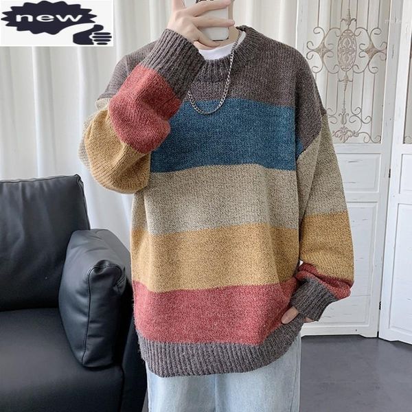 sweater men streetwear retro colors mixed striped hip hop autumn pull over o-neck oversize casual mens sweaters loose knit 1, White;black
sweater men streetwear retro colors mixed striped hip hop autumn pull over o-neck oversize casual mens sweaters loose knit 1, White;black
