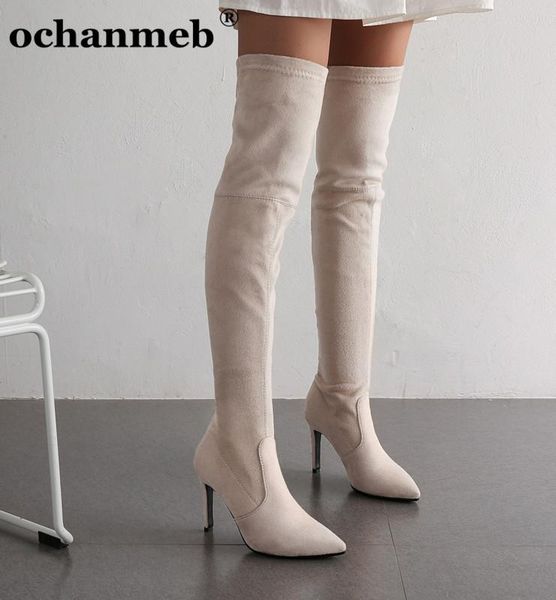 ochanmeb women thin high heels over the knee high boots brand dress shoes woman stretch faux suede pu leather red nude slim boot, Black
ochanmeb women thin high heels over the knee high boots brand dress shoes woman stretch faux suede pu leather red nude slim boot, Black