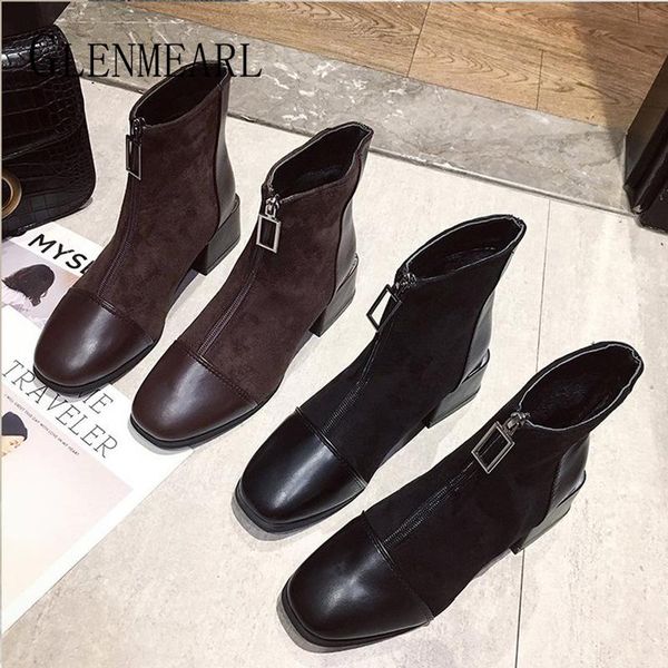 ankle women boots autumn shoes female round toe soft fashion zipper square heels girl winter shoes 2020 plsh size new boots, Black
ankle women boots autumn shoes female round toe soft fashion zipper square heels girl winter shoes 2020 plsh size new boots, Black
