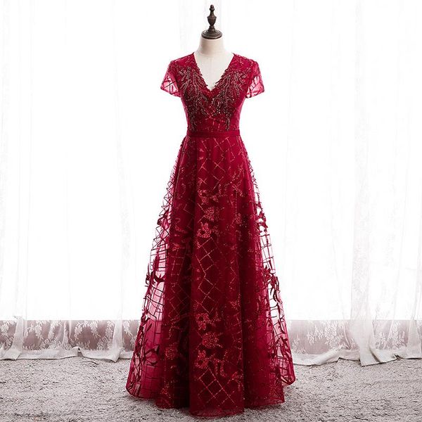 party dresses burgundy deep v-neck evening dress short sleeves a-line floor-length elegant embroidery zipper back formal gown woman b282, White;black
party dresses burgundy deep v-neck evening dress short sleeves a-line floor-length elegant embroidery zipper back formal gown woman b282, White;black