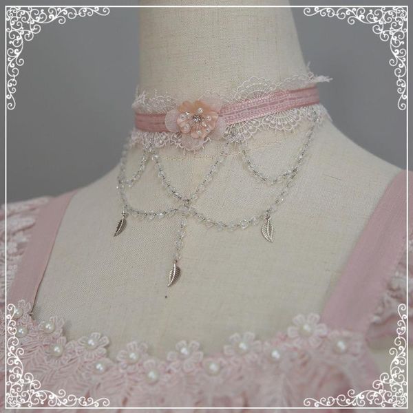 chokers lolita necklace princess sweet lace short choker with chain and leaf pendant, Golden;silver
chokers lolita necklace princess sweet lace short choker with chain and leaf pendant, Golden;silver