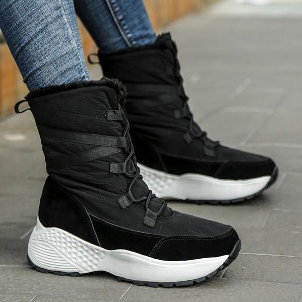 snow boots women 2020 winter plush warm mid-calf waterproof down thick bottom snow shoes big size women's shoes, Black
snow boots women 2020 winter plush warm mid-calf waterproof down thick bottom snow shoes big size women's shoes, Black
