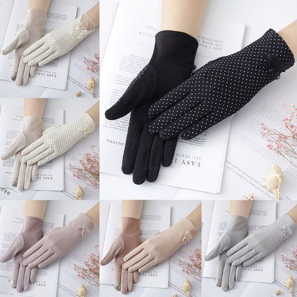five fingers gloves women summer cotton lace cycling non-slip touch screen uv protection bowknot floral decor driving short mittens1, Blue;gray
five fingers gloves women summer cotton lace cycling non-slip touch screen uv protection bowknot floral decor driving short mittens1, Blue;gray