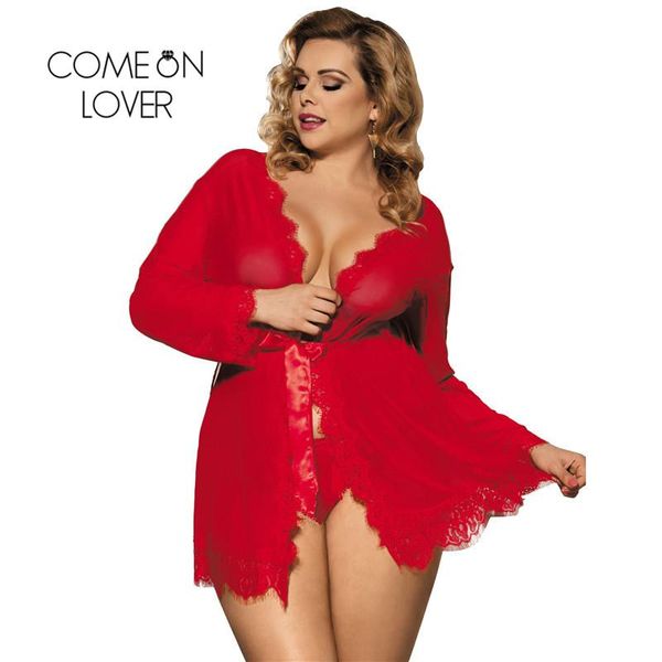 long sleeves robes femme plus size 3xl 5xl trim lingerie lace 2 pieces nightgown set autumn babydoll sleepwear rl80182, Black;red
long sleeves robes femme plus size 3xl 5xl trim lingerie lace 2 pieces nightgown set autumn babydoll sleepwear rl80182, Black;red
