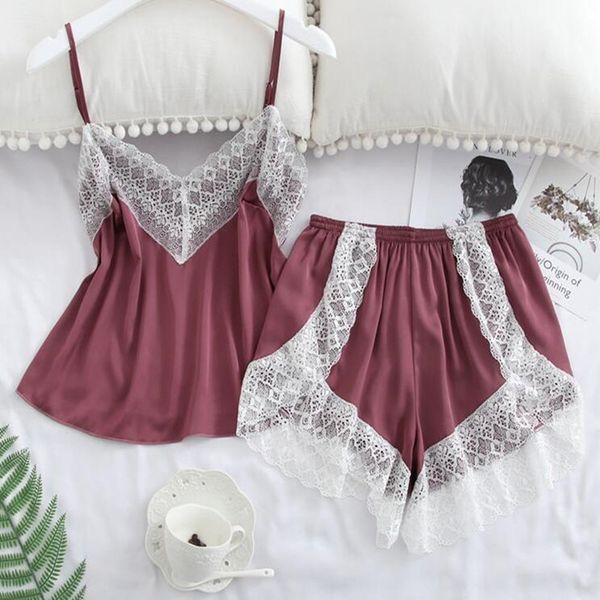 womens lace pajamas sets sling v neck patchwork hollow out shorts ladies sleepwear, Black;red
womens lace pajamas sets sling v neck patchwork hollow out shorts ladies sleepwear, Black;red