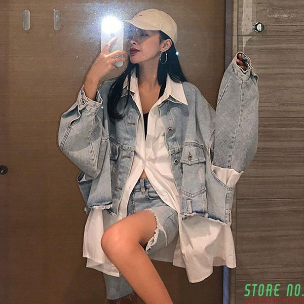women's jackets 2021 spring autumn long sleeve stitching design trendy women shirt+sleeveless all-match denim jacket 2 piece set casual, Black;brown
women's jackets 2021 spring autumn long sleeve stitching design trendy women shirt+sleeveless all-match denim jacket 2 piece set casual, Black;brown