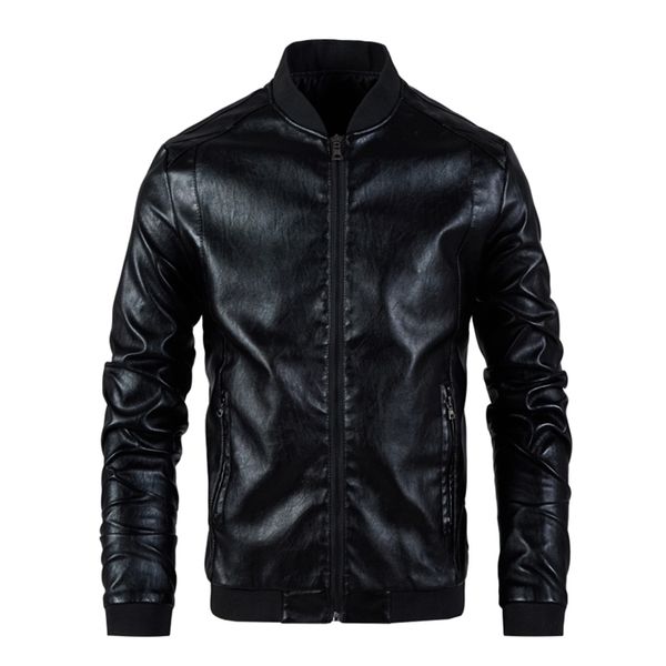 men leather jacket men's stand collar coat spring autumn casual slim big pu zipper jacket 8xl male moto biker coats outerwear 201223, Black
men leather jacket men's stand collar coat spring autumn casual slim big pu zipper jacket 8xl male moto biker coats outerwear 201223, Black