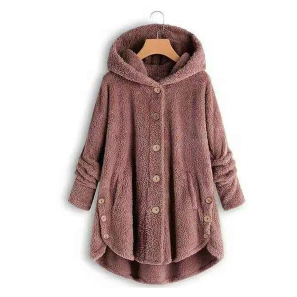 women's wool & blends autumn and winter style double-sided velvet hooded single-breasted button furry long-sleeved solid color ladies j, Black
women's wool & blends autumn and winter style double-sided velvet hooded single-breasted button furry long-sleeved solid color ladies j, Black