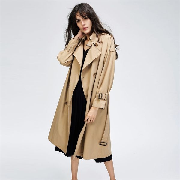 jazzevar autumn new women's casual trench coat oversize double breasted vintage washed outwear loose clothing 201103, Tan;black
jazzevar autumn new women's casual trench coat oversize double breasted vintage washed outwear loose clothing 201103, Tan;black