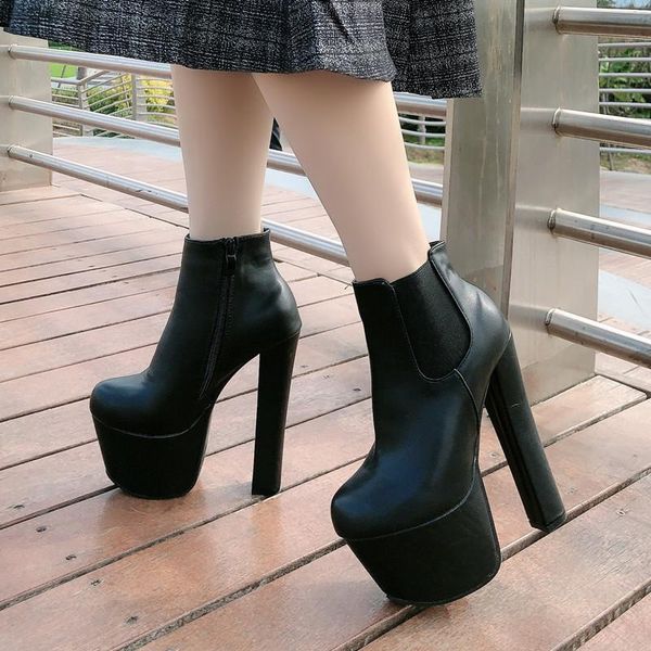 boots 2021 flock ankle for women square heel platform size 34-39 round toe shoes short plush, Black
boots 2021 flock ankle for women square heel platform size 34-39 round toe shoes short plush, Black
