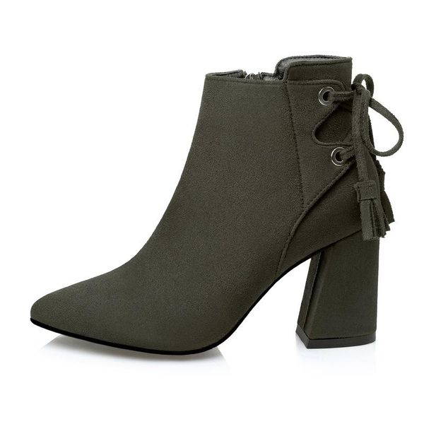 women's shoes suede thick side zipper with bow tie suede ankle boots slimming martin boots and nude, Black
women's shoes suede thick side zipper with bow tie suede ankle boots slimming martin boots and nude, Black