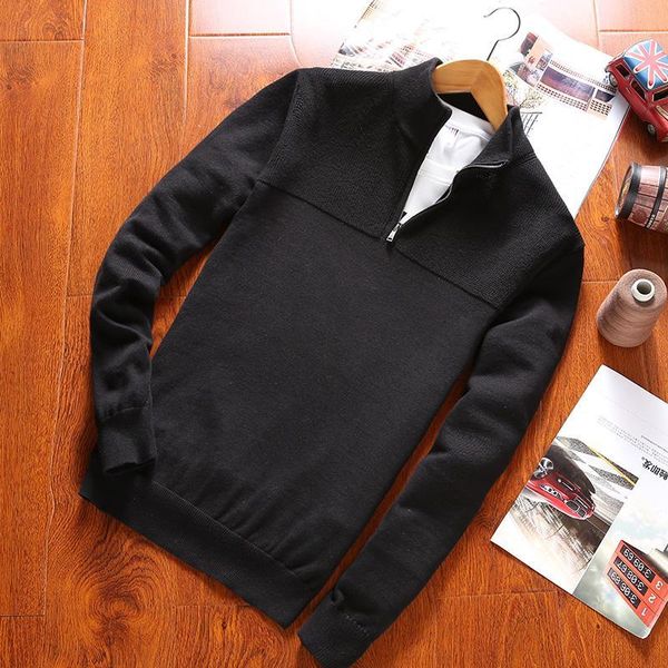 men's sweaters autumn winter men's sweater cotton long-sleeved half turtleneck zipper trim long sleeve1, White;black
men's sweaters autumn winter men's sweater cotton long-sleeved half turtleneck zipper trim long sleeve1, White;black