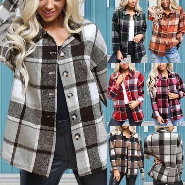 women's jackets 40# jacket winter women autumn and thick long sleeve vintage plaid shirt button buttoned manteau, Black;brown
women's jackets 40# jacket winter women autumn and thick long sleeve vintage plaid shirt button buttoned manteau, Black;brown