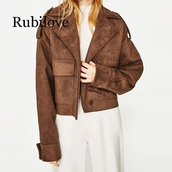 rubilove casual women short jacket vintage ladies faux suede motor bikers coat female autumn faux leather pu oversize spring coa1, Black;brown
rubilove casual women short jacket vintage ladies faux suede motor bikers coat female autumn faux leather pu oversize spring coa1, Black;brown