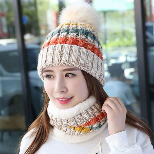 winter striped hat womens beanie hats thick warm skullies winter knitted womenhat bonnet beanie cap outdoor riding hat scarf set, Blue;gray
winter striped hat womens beanie hats thick warm skullies winter knitted womenhat bonnet beanie cap outdoor riding hat scarf set, Blue;gray