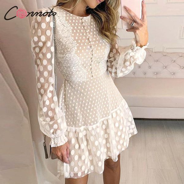 conmoto elegant white mesh party dress women autumn winter short vintage polka dot print lace plus size dress female vestidos1, Black;gray
conmoto elegant white mesh party dress women autumn winter short vintage polka dot print lace plus size dress female vestidos1, Black;gray