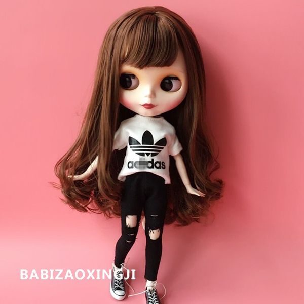 1/6 blyth doll clothes accessories blyth 30cm doll clothing accessories fashion t-shirt + jeans for barbie doll 1011
1/6 blyth doll clothes accessories blyth 30cm doll clothing accessories fashion t-shirt + jeans for barbie doll 1011