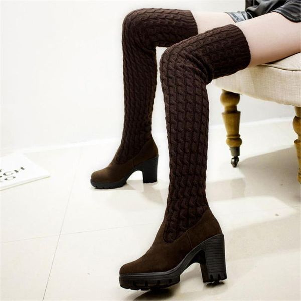 boots women over the knee suede+knitting thigh bands ladies block heel shoes fashion slim round toe botas elasticadas de mujer, Black
boots women over the knee suede+knitting thigh bands ladies block heel shoes fashion slim round toe botas elasticadas de mujer, Black