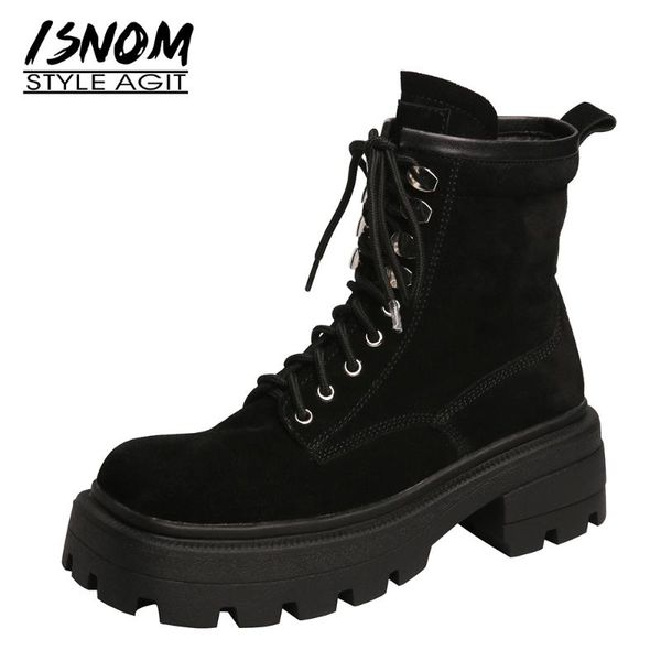 isnom cool ankle boots lace up plstform shoes skid proof chunky heels short booties cross tied square toe shoes women casual, Black
isnom cool ankle boots lace up plstform shoes skid proof chunky heels short booties cross tied square toe shoes women casual, Black