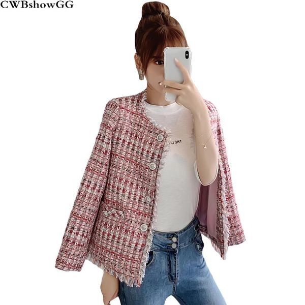 women's jackets tweed small fragrance vintage short coat 2021 slim pink plaid single-breasted long-sleeved tassel fashion women jacket, Black;brown
women's jackets tweed small fragrance vintage short coat 2021 slim pink plaid single-breasted long-sleeved tassel fashion women jacket, Black;brown