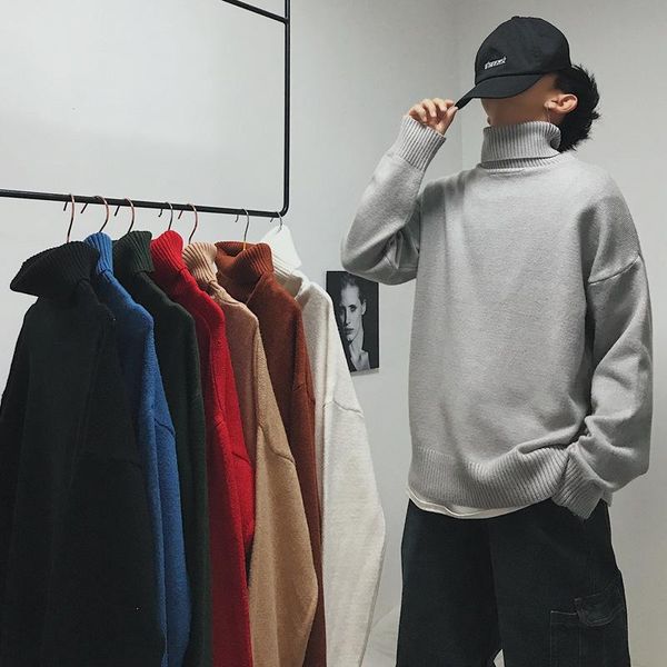 men's sweaters korean long knitted turtleneck men loose sweater streetwear red/blue winter 2021, White;black
men's sweaters korean long knitted turtleneck men loose sweater streetwear red/blue winter 2021, White;black