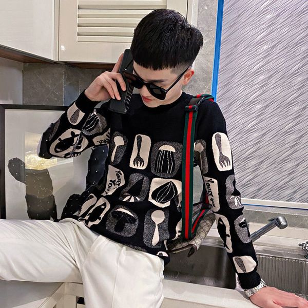 2021 autumn winter men's sweater version plus velvet wool clothing fine knitted shirt trend uvzl, White;black
2021 autumn winter men's sweater version plus velvet wool clothing fine knitted shirt trend uvzl, White;black