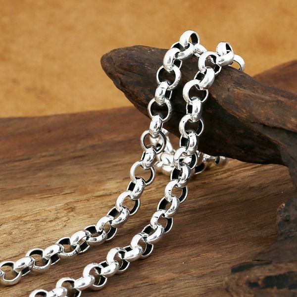 925 sterling silver vintage jewelry 8mm round chain necklaces american european antique silver handmade punk gothic designer necklaces
925 sterling silver vintage jewelry 8mm round chain necklaces american european antique silver handmade punk gothic designer necklaces