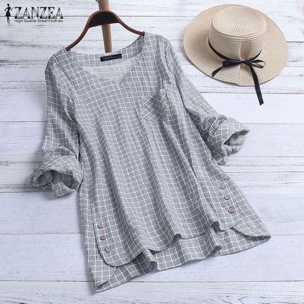 women's blouses & shirts zanzea women long sleeve plaid checked blouse spring vintage shirt female loose work blusas robe femme chemise, White
women's blouses & shirts zanzea women long sleeve plaid checked blouse spring vintage shirt female loose work blusas robe femme chemise, White