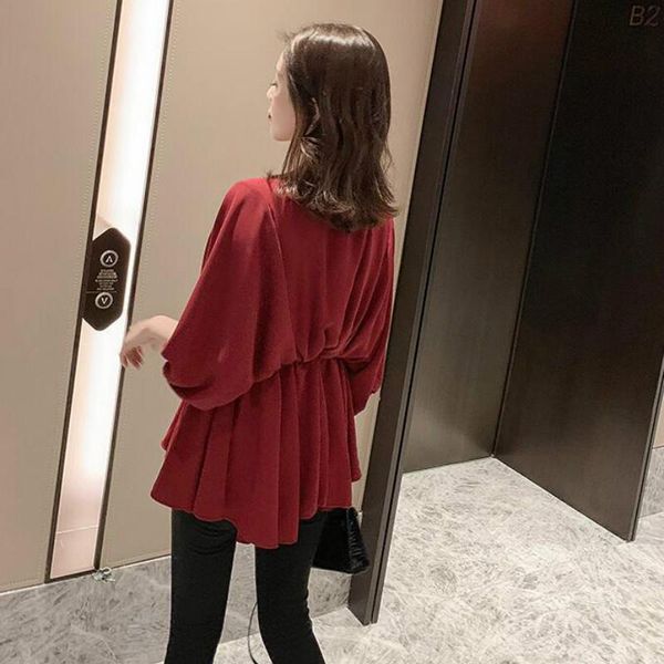 women blouses shirts pleated thin thin v neck elegant womens half length sleeve ulzzang trendy casual simple office ladies bbyhyx, White;black
women blouses shirts pleated thin thin v neck elegant womens half length sleeve ulzzang trendy casual simple office ladies bbyhyx, White;black