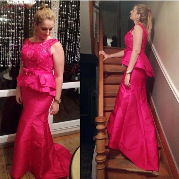 elegant fuchsia mermaid mother of the bride dresses plus size taffeta peplumn wedding guest dress 2021 women groom mother evening dress, Black;red
elegant fuchsia mermaid mother of the bride dresses plus size taffeta peplumn wedding guest dress 2021 women groom mother evening dress, Black;red