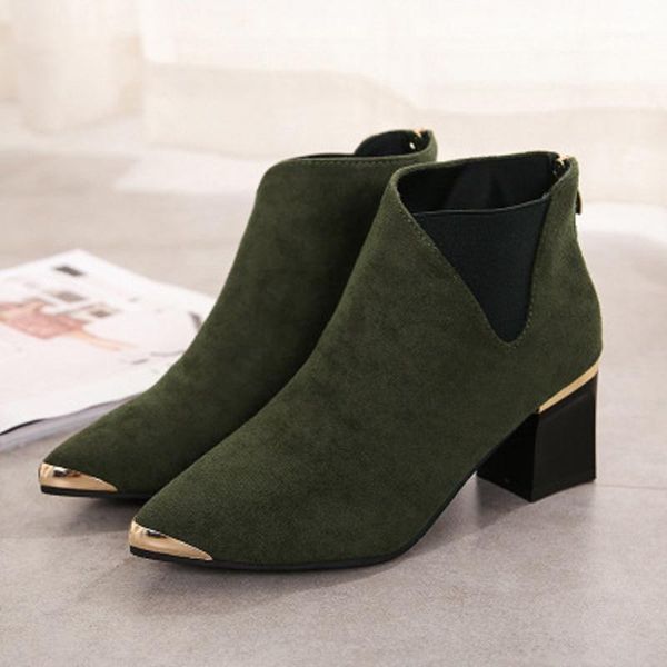 2020 boots autumn and winter women's new fashion metal pointed head with ankle boots comfortable thick heel1, Black
2020 boots autumn and winter women's new fashion metal pointed head with ankle boots comfortable thick heel1, Black