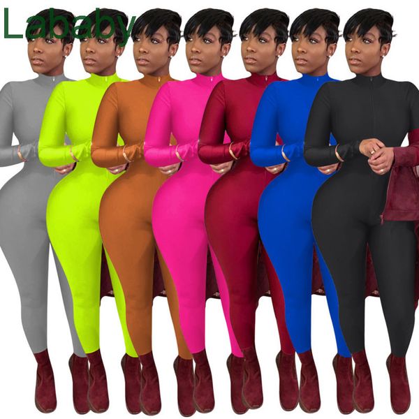 women jumpsuit slim solid color zipper long sleeve pants ladies new fashion tight rompers dhl 2021, Black;white
women jumpsuit slim solid color zipper long sleeve pants ladies new fashion tight rompers dhl 2021, Black;white