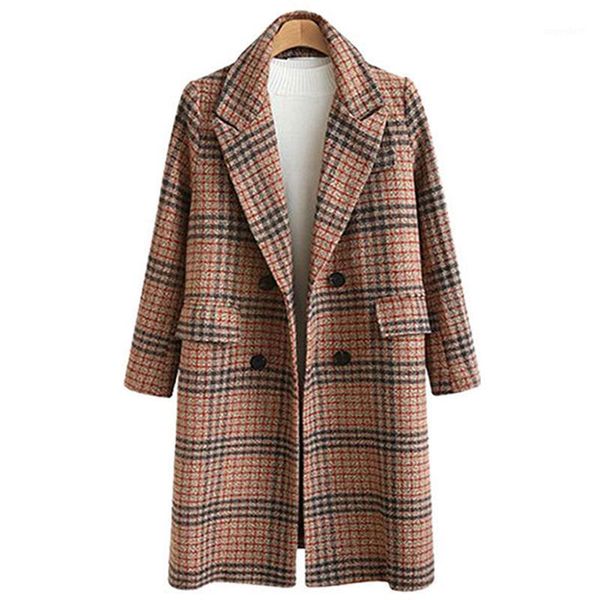 plaid double breasted coat women autumn winter woolen loose tartan vintage warm long coats houndstooth female coat plus size1, Black
plaid double breasted coat women autumn winter woolen loose tartan vintage warm long coats houndstooth female coat plus size1, Black