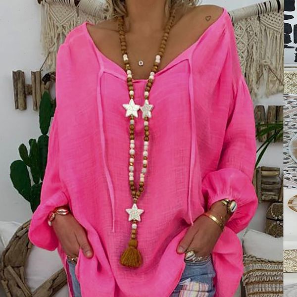 casual fashion v neck long sleeve loose woman shirt pullover female plus size aderente a maniche lunghe da donna, White
casual fashion v neck long sleeve loose woman shirt pullover female plus size aderente a maniche lunghe da donna, White