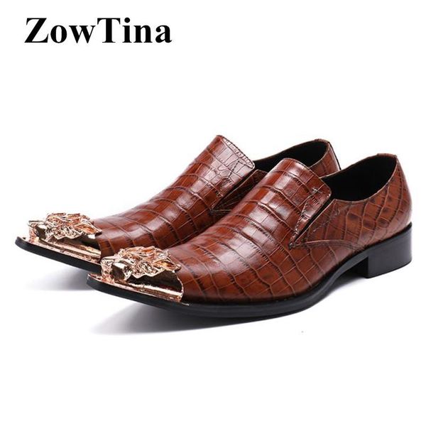 brown leather men formal dress shoes metal pointed toe oxford flats shoes large size 46 italian wedding brogues moccasins, Black
brown leather men formal dress shoes metal pointed toe oxford flats shoes large size 46 italian wedding brogues moccasins, Black