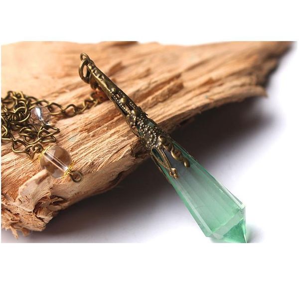 fashion natural green fluorite healing crystals pendulum quartz crystal pendant necklace dowsing reiki chakra pendulum jllazc, Black
fashion natural green fluorite healing crystals pendulum quartz crystal pendant necklace dowsing reiki chakra pendulum jllazc, Black