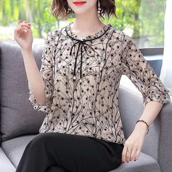 women's blouses & shirts women spring summer style chiffon lady casual half sleeve printed blusas dd8248, White
women's blouses & shirts women spring summer style chiffon lady casual half sleeve printed blusas dd8248, White