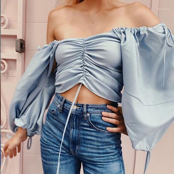 fashion women off shoulder shirt full lantern sleeve strapless pullover casual loose drawstring contraction thin chiffon blouse1, White
fashion women off shoulder shirt full lantern sleeve strapless pullover casual loose drawstring contraction thin chiffon blouse1, White