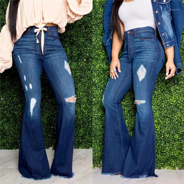 ladies vintage bell flare jeans wide leg denim pants knee hole jeans for women washed bleached stretching mid waist1, Blue
ladies vintage bell flare jeans wide leg denim pants knee hole jeans for women washed bleached stretching mid waist1, Blue