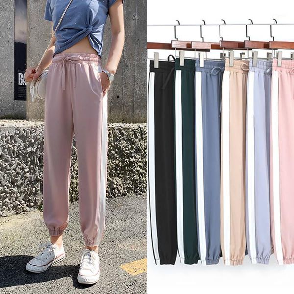 women's pants & capris casual korean clothing elastic waist woman streetwear women trouser sweatpants women1, Black;white
women's pants & capris casual korean clothing elastic waist woman streetwear women trouser sweatpants women1, Black;white