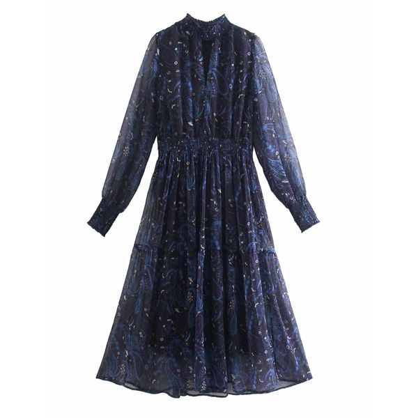 new 2021 chiffon print black dress women fashion ruffle long sleeve midi woman vintage elegant dresses p5ca, Black;gray
new 2021 chiffon print black dress women fashion ruffle long sleeve midi woman vintage elegant dresses p5ca, Black;gray