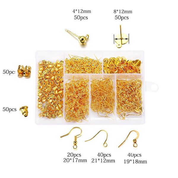300pcs box earring back ser stud ear hook wire clasp with bead earring basic needle for diy jewelry making kit h sqclkp, Silver
300pcs box earring back ser stud ear hook wire clasp with bead earring basic needle for diy jewelry making kit h sqclkp, Silver