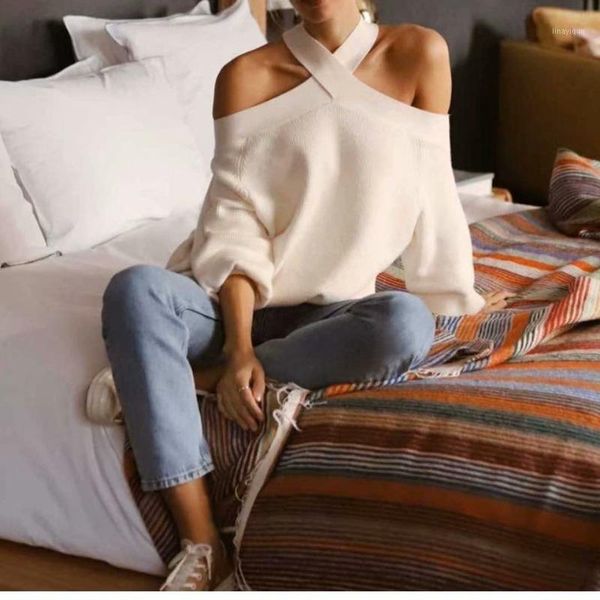 europe and the united states wholesale 2020 winter two-color off-shoulder loose women's knit sweater cute knit sweater women1, White;black
europe and the united states wholesale 2020 winter two-color off-shoulder loose women's knit sweater cute knit sweater women1, White;black