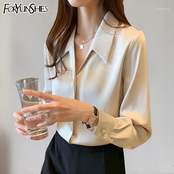 women's blouses & shirts foryunshes women silky satin 2021 fashion spring autumn long sleeve vintage solid elegant blouse office lady c, White
women's blouses & shirts foryunshes women silky satin 2021 fashion spring autumn long sleeve vintage solid elegant blouse office lady c, White
