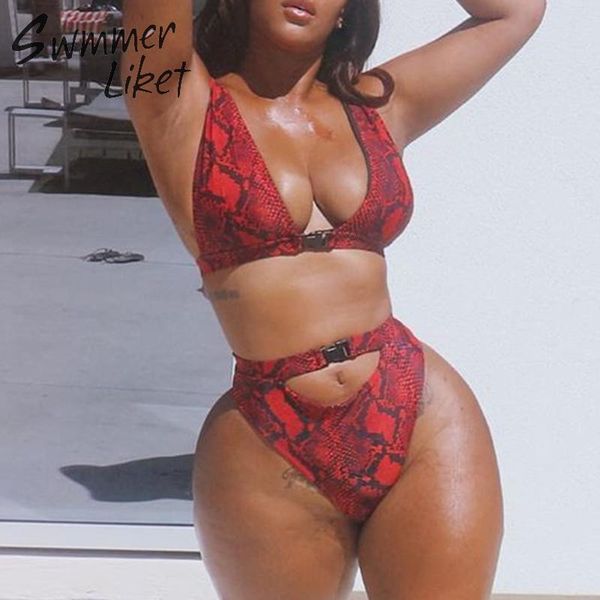 snake print bikini set deep v-neck swimsuit female buckle belt bathing suit high cut swimwear women 2020 summer biquini new, Black
snake print bikini set deep v-neck swimsuit female buckle belt bathing suit high cut swimwear women 2020 summer biquini new, Black