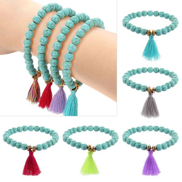 women fashion bracelet turquoises beads bangle tassels bracelets beaded tassel bracelet gift for women ladies, Black
women fashion bracelet turquoises beads bangle tassels bracelets beaded tassel bracelet gift for women ladies, Black