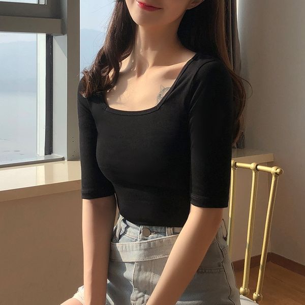 akglu korean slim black square women mid pullover t-shirt for neck summer pulloverpullover cotton sleeve pullovert-shirt new women 7pfbq, White
akglu korean slim black square women mid pullover t-shirt for neck summer pulloverpullover cotton sleeve pullovert-shirt new women 7pfbq, White